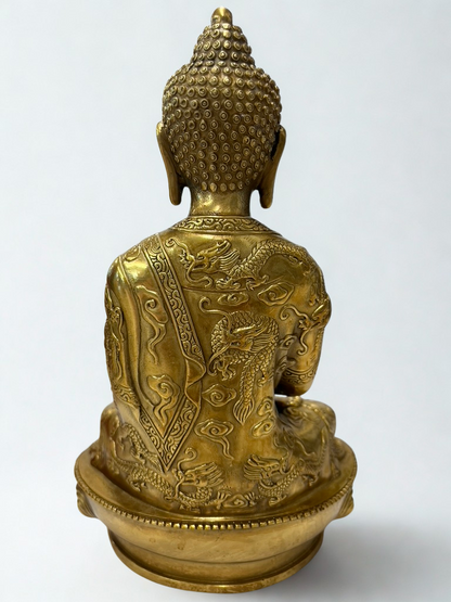 Brass Meditation Buddha Statue 8"