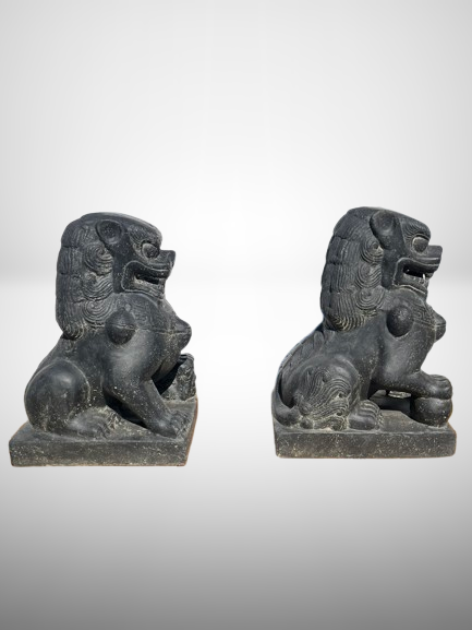 Guardian Lion Foo Dog Statue Pair 24"