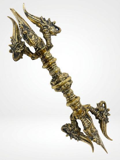 Brass Ganesh Dorje Vajra Ritual Thunderbolt Implement 14"