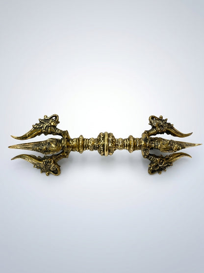 Brass Ganesh Dorje Vajra Ritual Thunderbolt Implement 14"