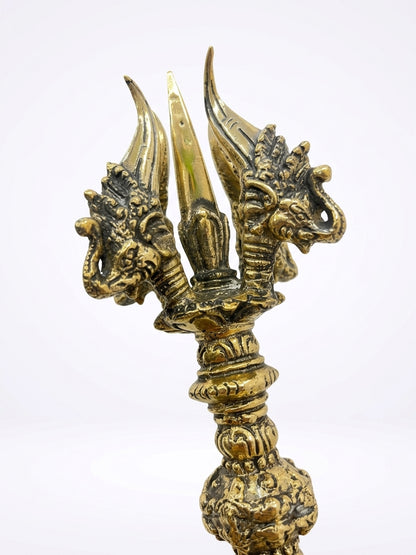 Brass Ganesh Dorje Vajra Ritual Thunderbolt Implement 14"