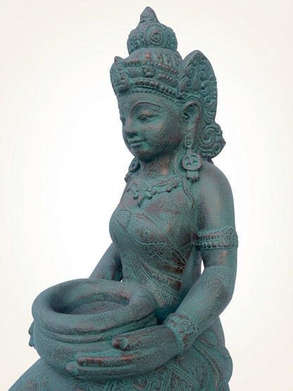 Kneeling Devi Offering Goddess with Bowl 24" - Routes Gallery