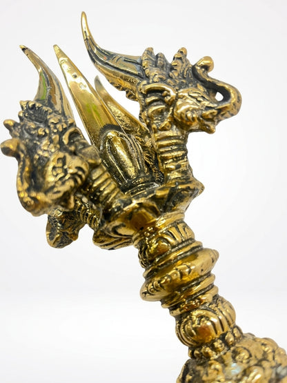 Brass Ganesh Dorje Vajra Ritual Thunderbolt Implement 14"