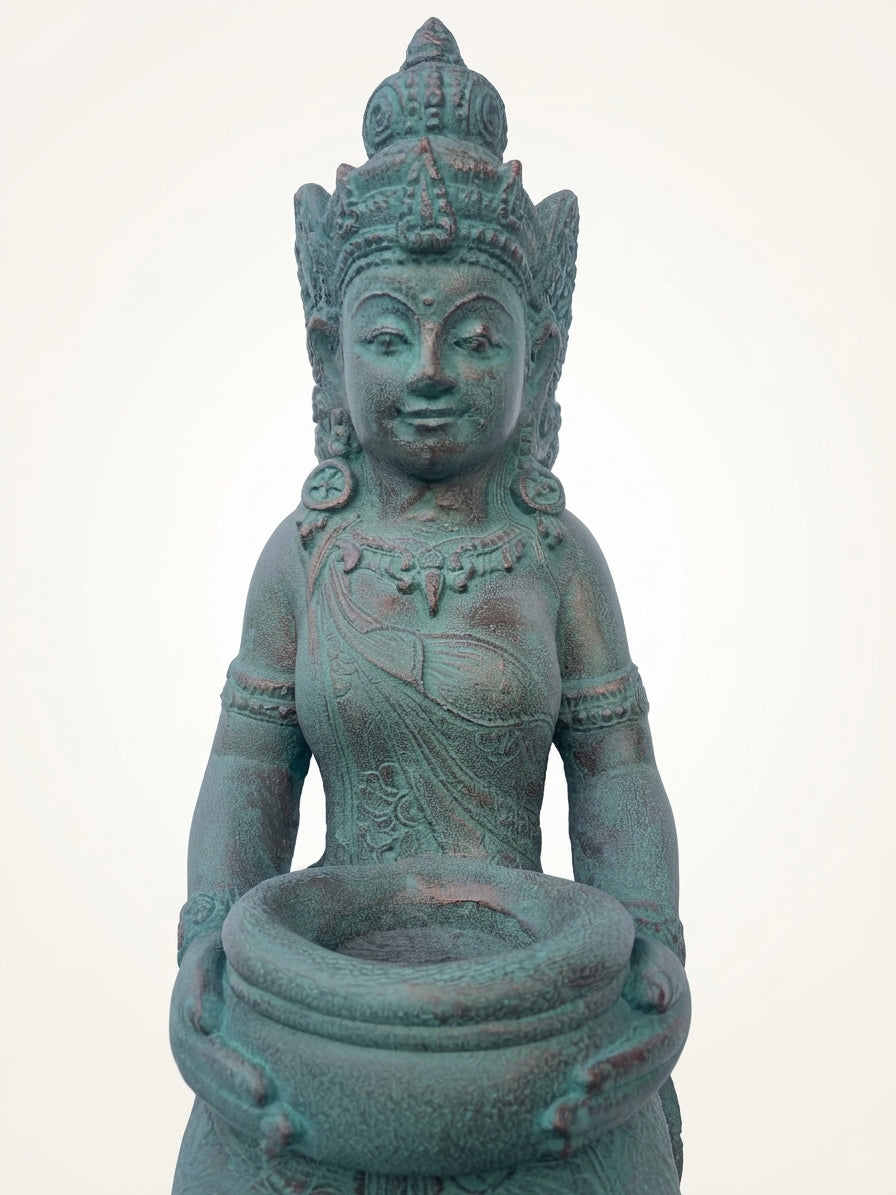 Kneeling Devi Offering Goddess with Bowl 24" - Routes Gallery