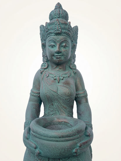 Kneeling Devi Offering Goddess with Bowl 24" - Routes Gallery