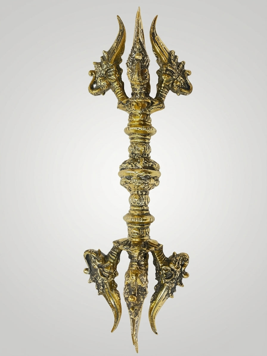 Brass Ganesh Dorje Vajra Ritual Thunderbolt Implement 14"