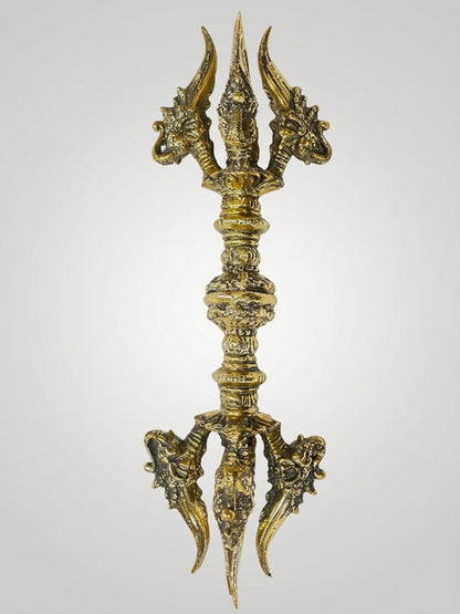 Brass Ganesh Dorje Vajra Ritual Thunderbolt Implement 14"