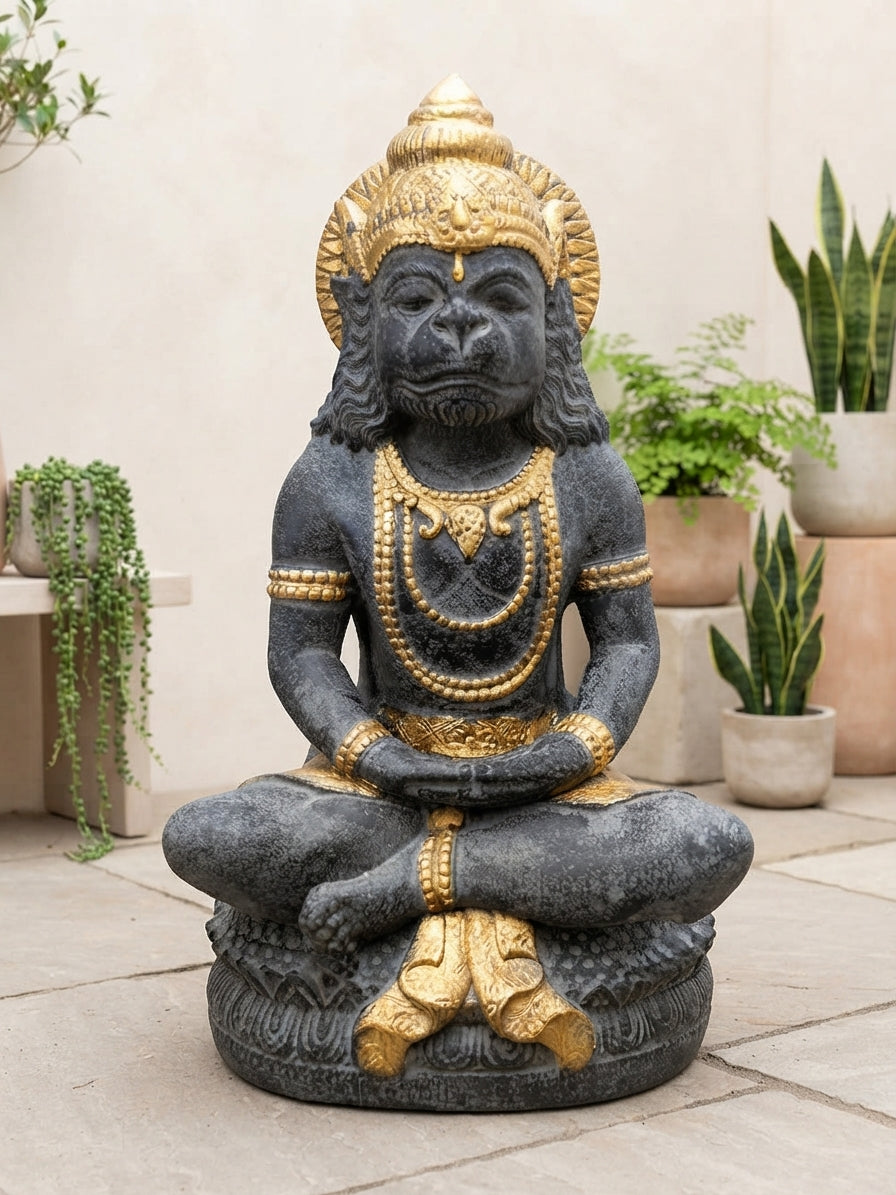 Meditating Hanuman Hindu God of Devotion & Yoga 18"