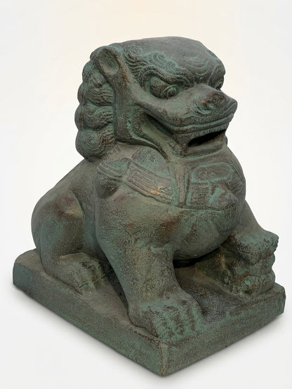 Lion Foo Dog Guardian Statue Pair 16"