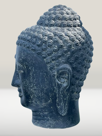 Buddha Head Garden Sculpture 31"