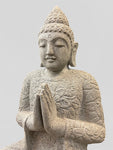 Stone Seated Namaste Buddha Statue 26"