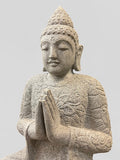 Stone Seated Namaste Buddha Statue 26"