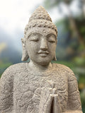 Stone Seated Namaste Buddha Statue 26"