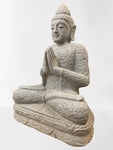 Stone Seated Namaste Buddha Statue 26"