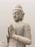 Stone Seated Namaste Buddha Statue 26"