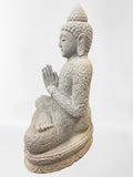 Stone Seated Namaste Buddha Statue 26"