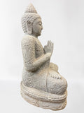 Stone Seated Namaste Buddha Statue 26"