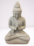 Stone Seated Namaste Buddha Statue 26"