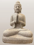 Stone Seated Namaste Buddha Statue 24"