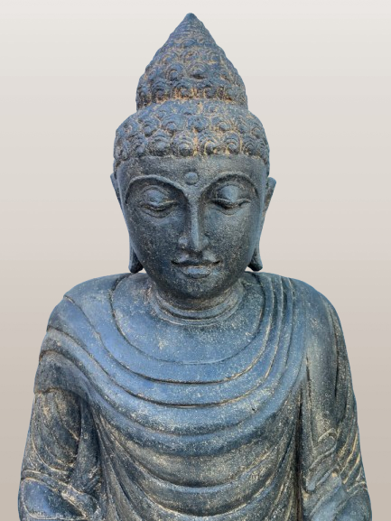 Stone Meditation Buddha Statue Handcarved 39" - Routes Gallery