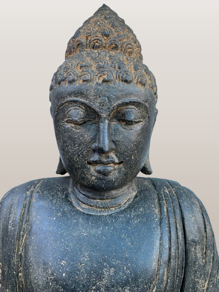 Stone Earth Witness Buddha Statue Handcarved 40" - Routes Gallery