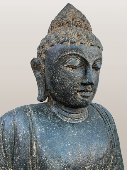 Stone Earth Witness Buddha Statue Handcarved 40" - Routes Gallery