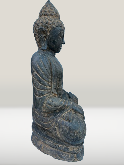 Stone Earth Witness Buddha Statue Handcarved 40" - Routes Gallery