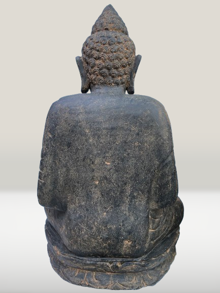 Stone Meditation Buddha Statue Handcarved 39" - Routes Gallery