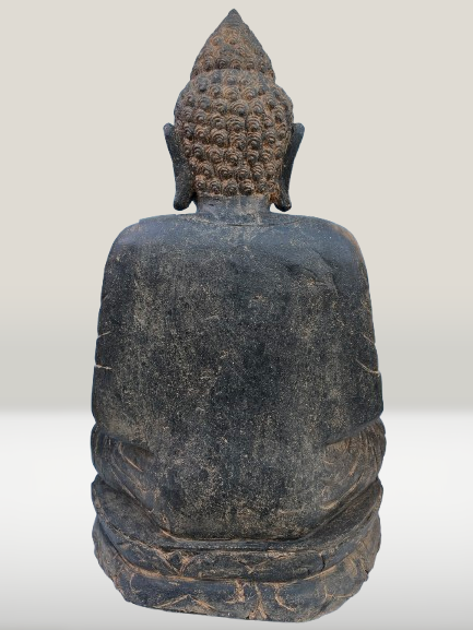 Stone Earth Witness Buddha Statue Handcarved 40" - Routes Gallery