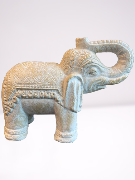 Elephant Statue with Trunk Up for Luck 14"