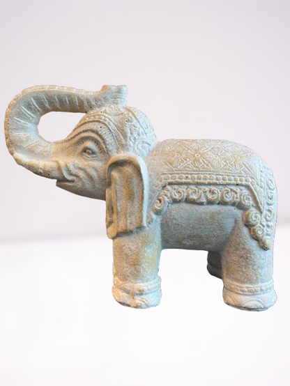 Elephant Statue with Trunk Up for Luck 14"