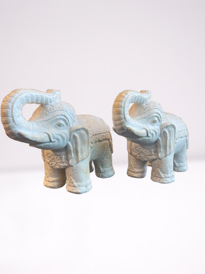Elephant Statue with Trunk Up for Luck 14"