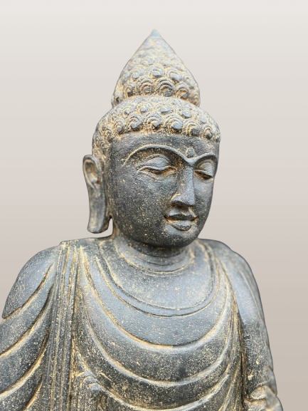 Stone Dyhana Meditation Buddha Sculpture 39" - Routes Gallery