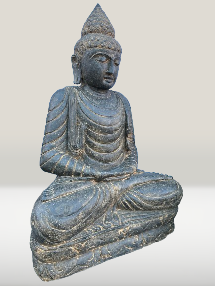 Stone Dyhana Meditation Buddha Sculpture 39" - Routes Gallery
