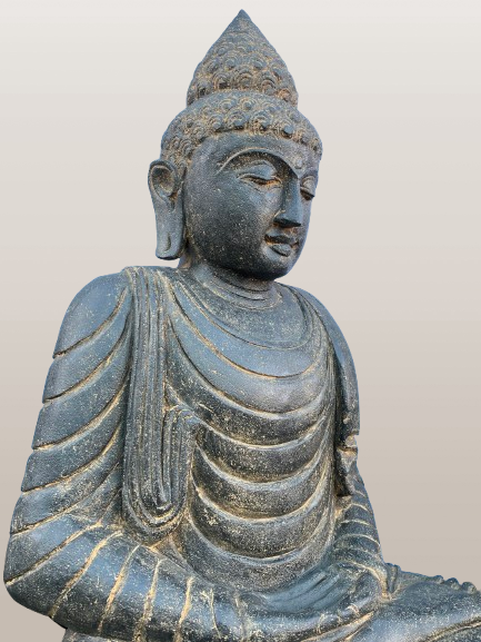 Stone Dyhana Meditation Buddha Sculpture 39" - Routes Gallery