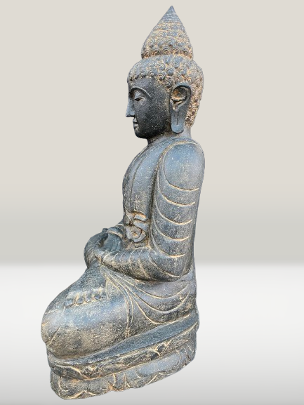 Stone Dyhana Meditation Buddha Sculpture 39" - Routes Gallery