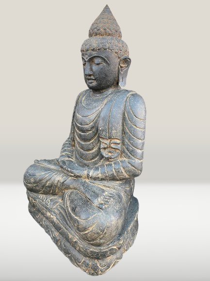 Stone Dyhana Meditation Buddha Sculpture 39" - Routes Gallery