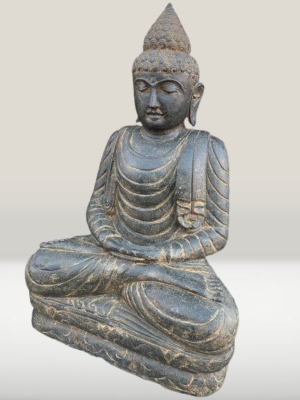 Stone Dyhana Meditation Buddha Sculpture 39" - Routes Gallery