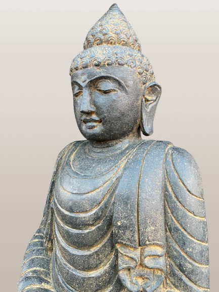 Stone Dyhana Meditation Buddha Sculpture 39" - Routes Gallery