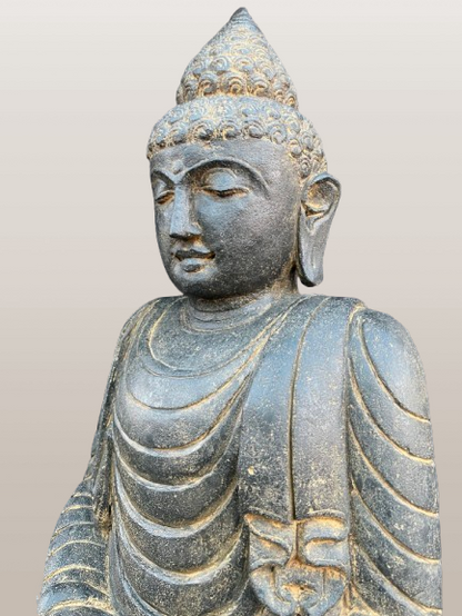 Stone Dyhana Meditation Buddha Sculpture 39" - Routes Gallery