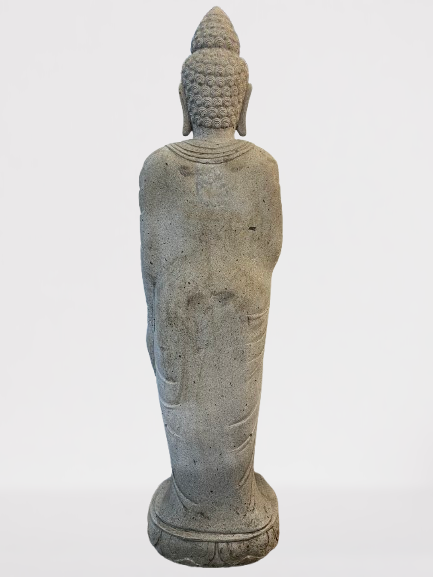 Stone Standing Abhaya Buddha Sculpture 60" - Routes Gallery
