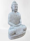 Stone Meditating Seated Buddha Sculpture 42"