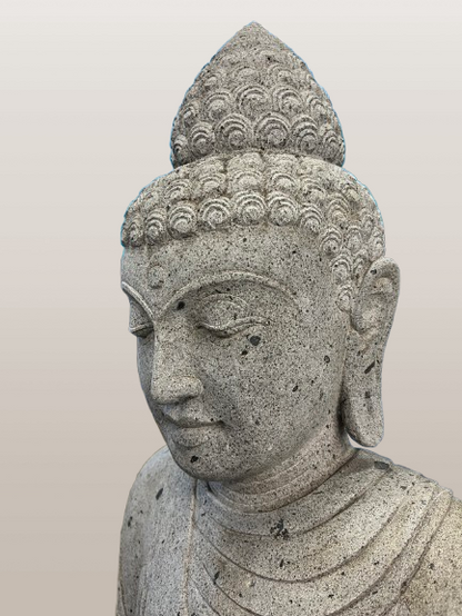 Stone Standing Abhaya Buddha Sculpture 60" - Routes Gallery
