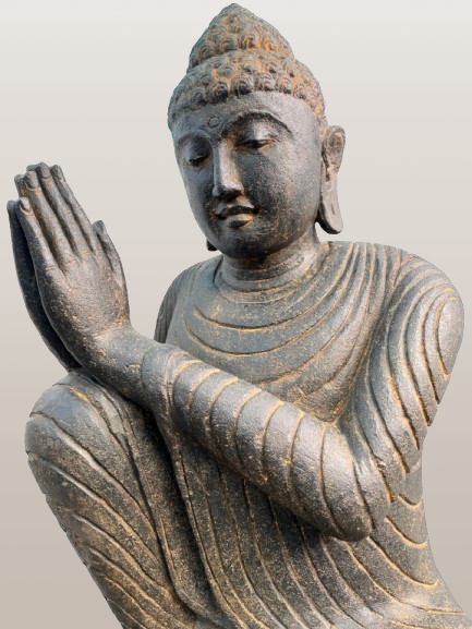 Stone Relaxing Namaste Buddha Sculpture 42" - Routes Gallery