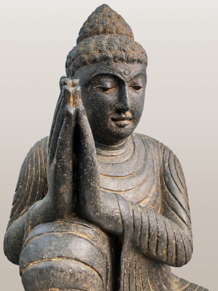 Stone Relaxing Namaste Buddha Sculpture 42" - Routes Gallery