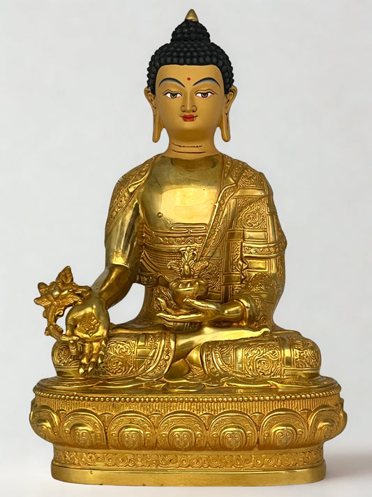 Brass Gold Medicine Buddha Statue
