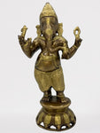 Brass Standing Ganesh Statue 11"