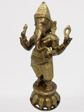 Brass Standing Ganesh Statue 11"