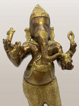 Brass Standing Ganesh Statue 11"