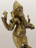 Brass Standing Ganesh Statue 11"